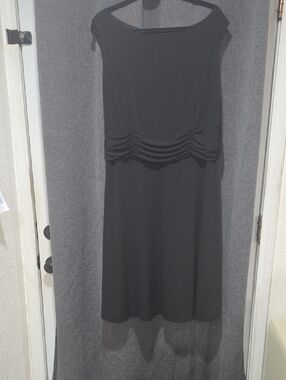 Classic Black Women’s Ruched Waist Dress